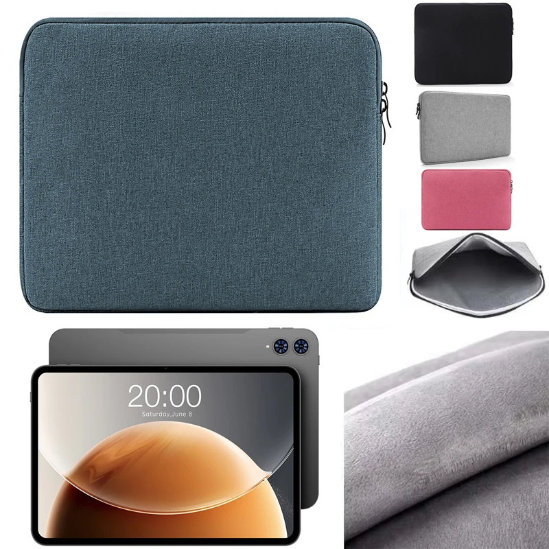 for Teclast ArtPad Pro Tablet Bag Waterproof Canvas Sleeve Zip Pouch Anti-Scratch Microfiber Lining Anti-Drop Carry Case