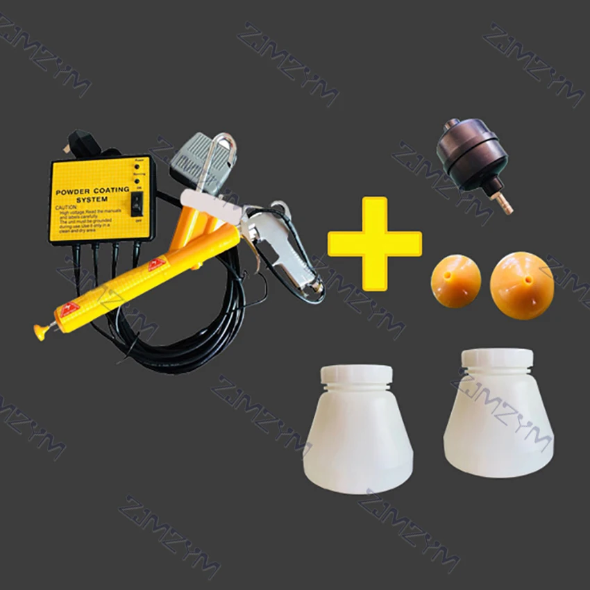 PC02 3.3W Plastic Powder Coating System Paint Metal Workpiece Spray Machine Portable Electrostatic Spray Gun 0.03A 220V/110V