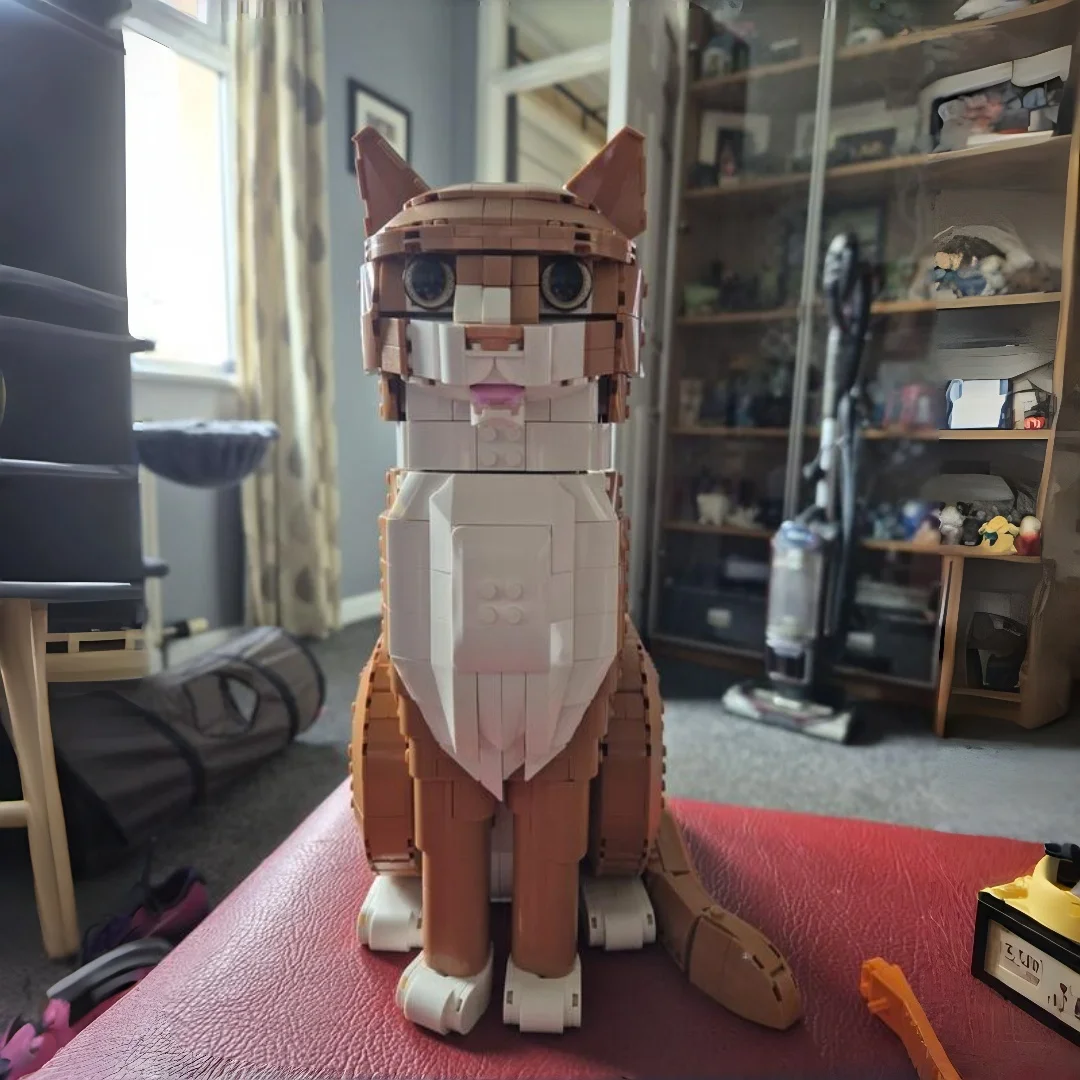 

1755 деталей Конструктор Disney «Оранжевый кот»: Высокая сложность сборки, креативные кирпичики для взрослых, модель животного для детей, подарок