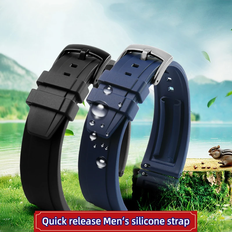 Ремешок резиновый быстросъемный для мужских часов, водонепроницаемый силиконовый браслет для Tudor Omega Rolex Casio 19 20 мм 21 22 мм 24 мм