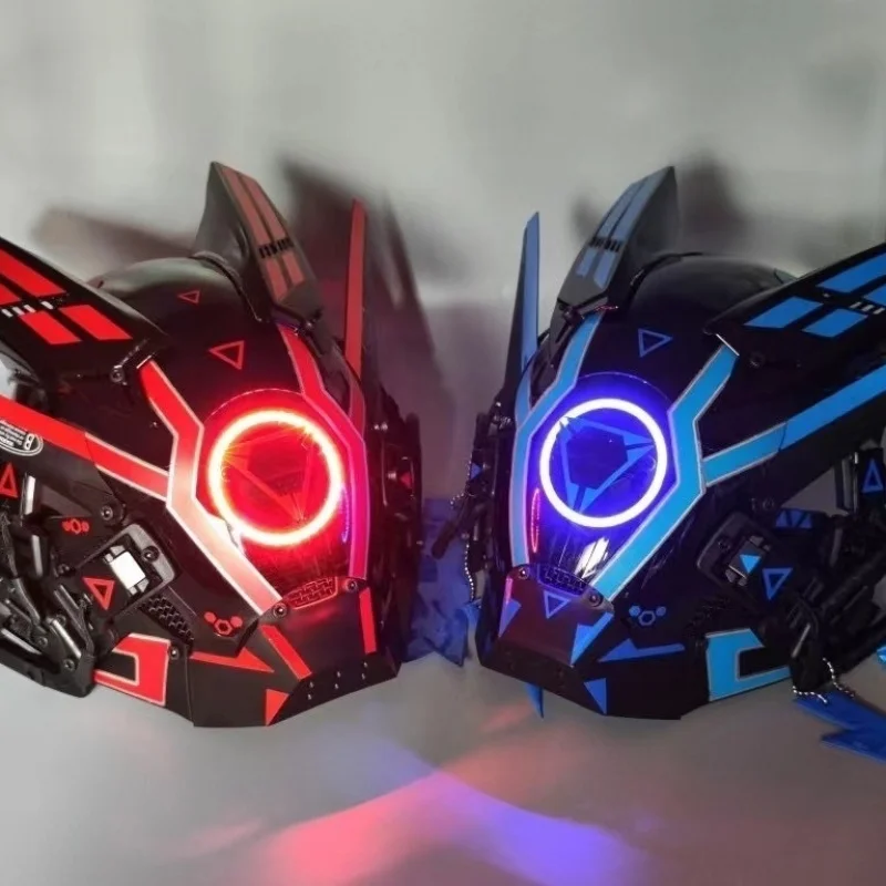 

2024 Cyberpunk mask cosplay mask Cosplay prop Techno helmet Mechanical cheap led mask