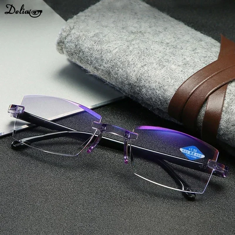 Eyewear Sapphire High Hardness Anti-Blue Progressive Far and Near Dual-Use Reading Glasses for Men Women Blue Anti Light Glasses