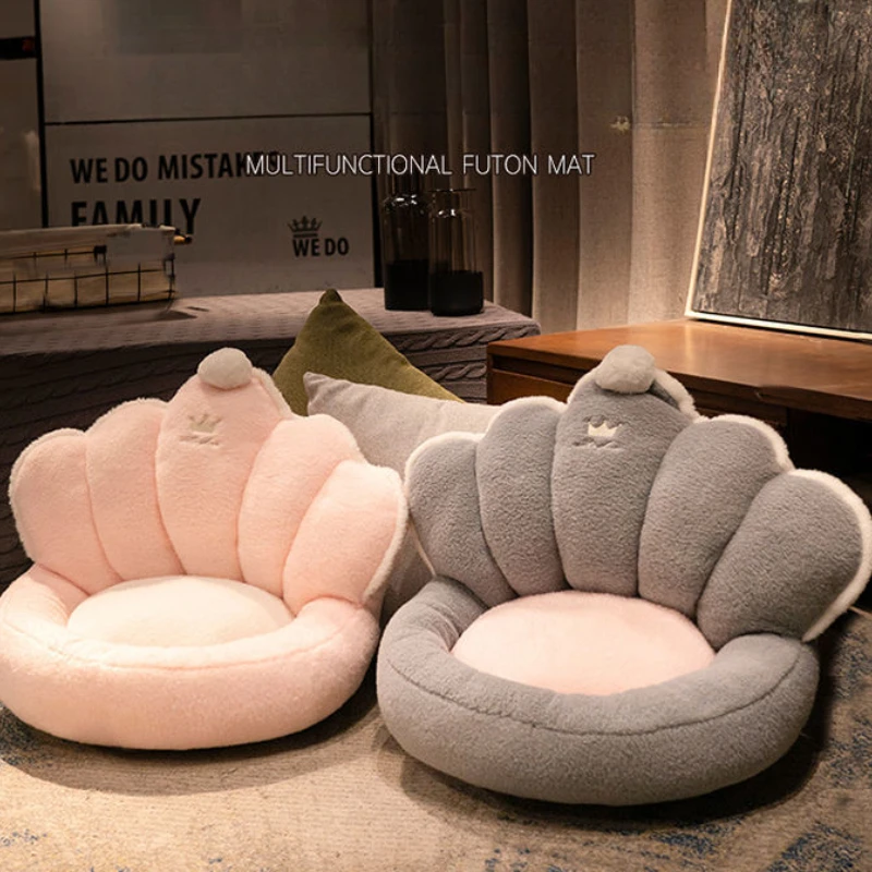 

Korea Crown Thickened Plush One-piece Cushion Office Job Integrated Chair Mat Lumbar Backrest Seat Floor Waist Protection Pillow