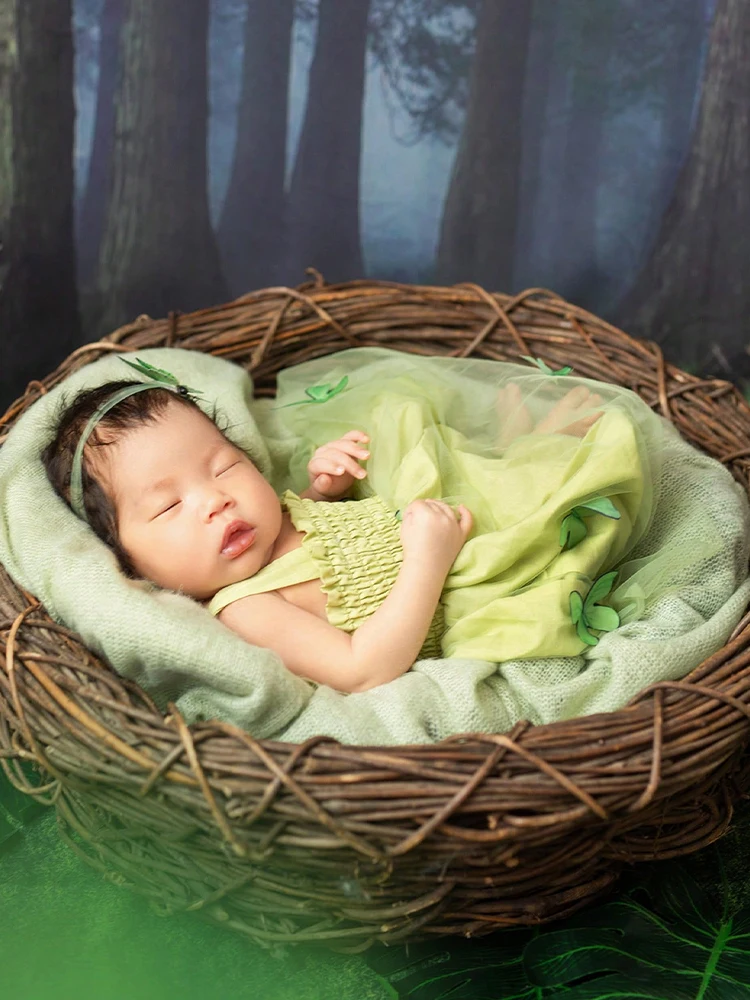 Ylsteed Newborn Girl Photo Shooting Outfits with Headband Baby Girl Butterfly Wings Mesh Dress for Photo Shooting Infant Props