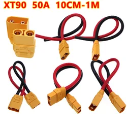 XT90 10CM /20/30/40/50CM/ 1M Wire Harness Accessories  XT90 Male Female Plug With 10AWG Silicone Flexible Cord Connector