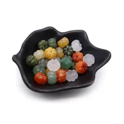 Natural Stone Crystal Pendant Little Pumpkin Rose Quartz Charms for Jewelry Making DIY Necklace Earrings Accessories 9*12mm