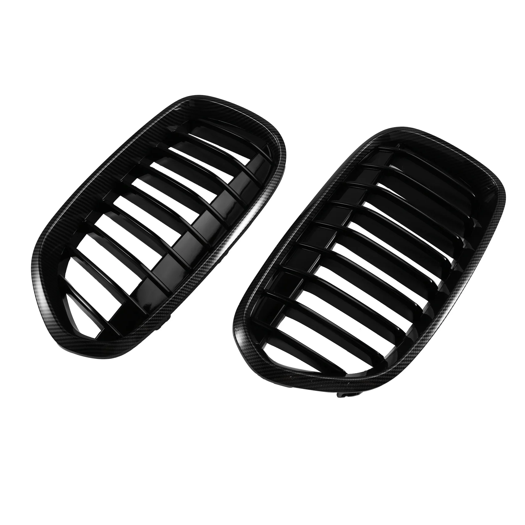 ABQB-Grill For BMW F52 1 Series 4D 2016-2020 2X Carbon Fiber Style Car Front Kidney Bumper