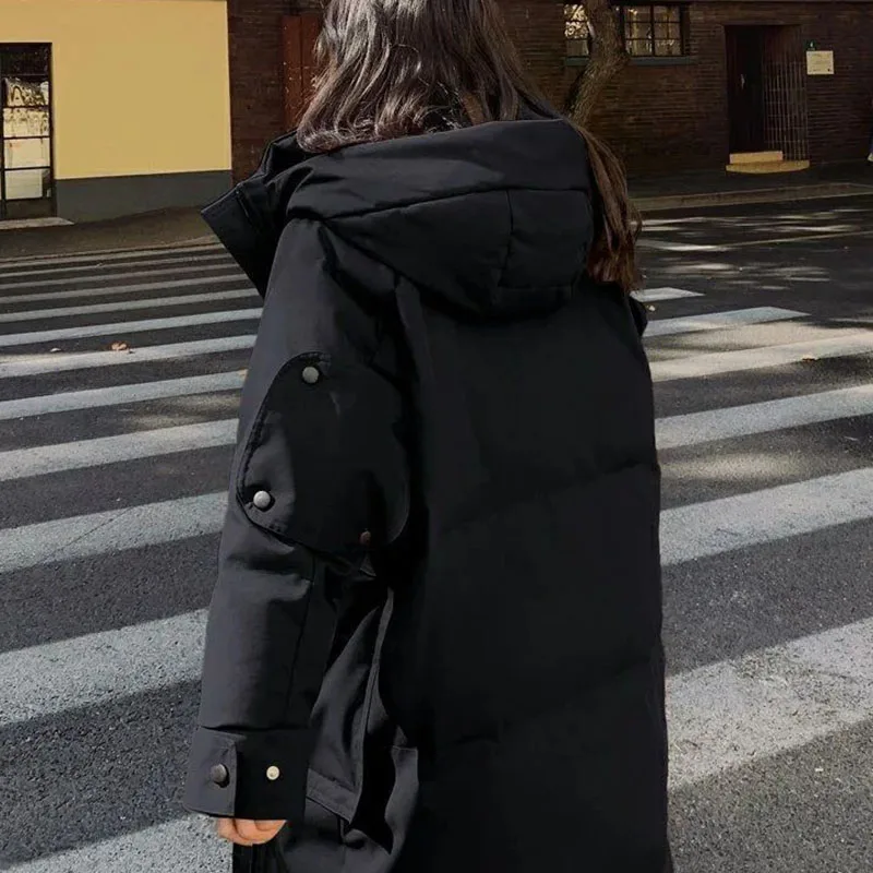 เสื้อกันหนาวผู้หญิงฤดูหนาวสบายๆสีทึบผู้หญิงลงเสื้อ 2025 สไตล์ใหม่คุณภาพสูงเป็ดสีขาวลงผู้หญิงลงเสื้อ h406