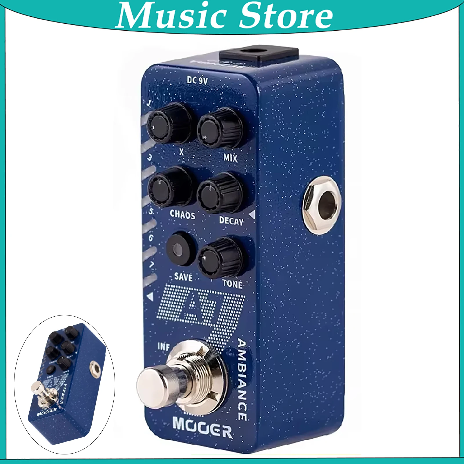MOOER M704 Effect Pedal Ambiance Digital Reverb 7 Pro Reverb Effects Infinite Sustain Buffer Bypass Effect for Studio Live Stage