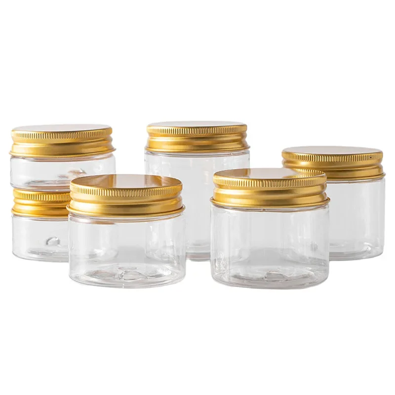 

Clear PET Plastic Jars 150ml 200ml 250ml Transparent Empty Cosmetic Mask Cream Wax Packaging Containers Pots with Lids