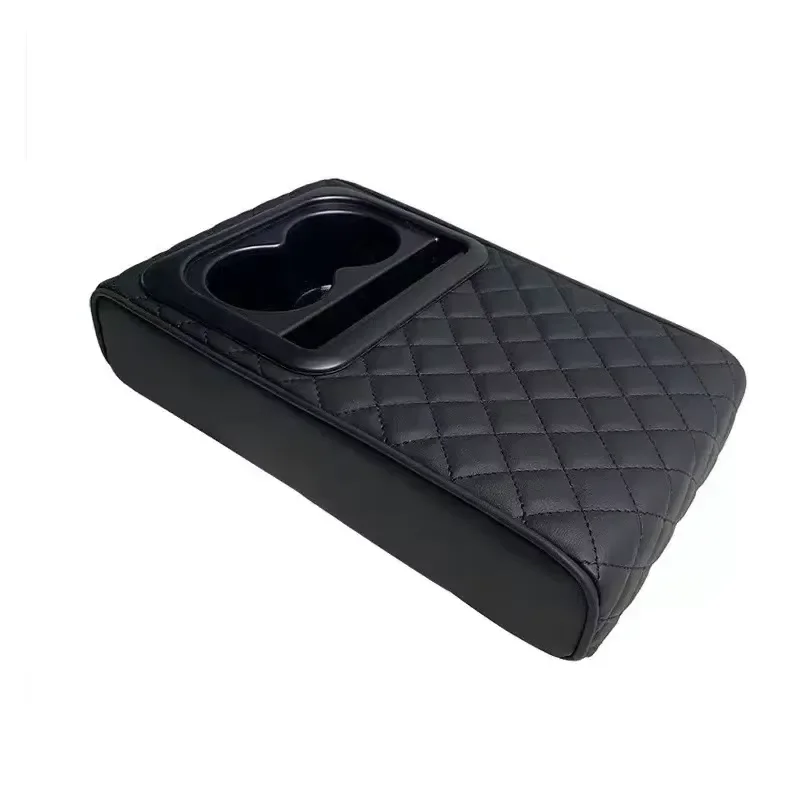 for Premium Armrest Pad with Integrated Cup Holder Interior Accessories  Car Console Storage Comt Upgrade Universal Fit