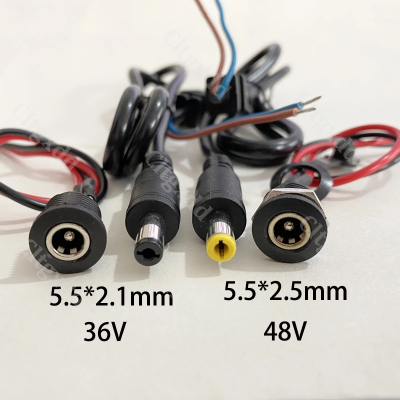 Cltgxdd DC-Stromanschluss Stecker/Buchse 5,5 * 2,1 / 5,5*2,5mm DC-Ladebuchse zur Panelmontage mit Mutter und wasserdichter Abdeckung – Detail 2