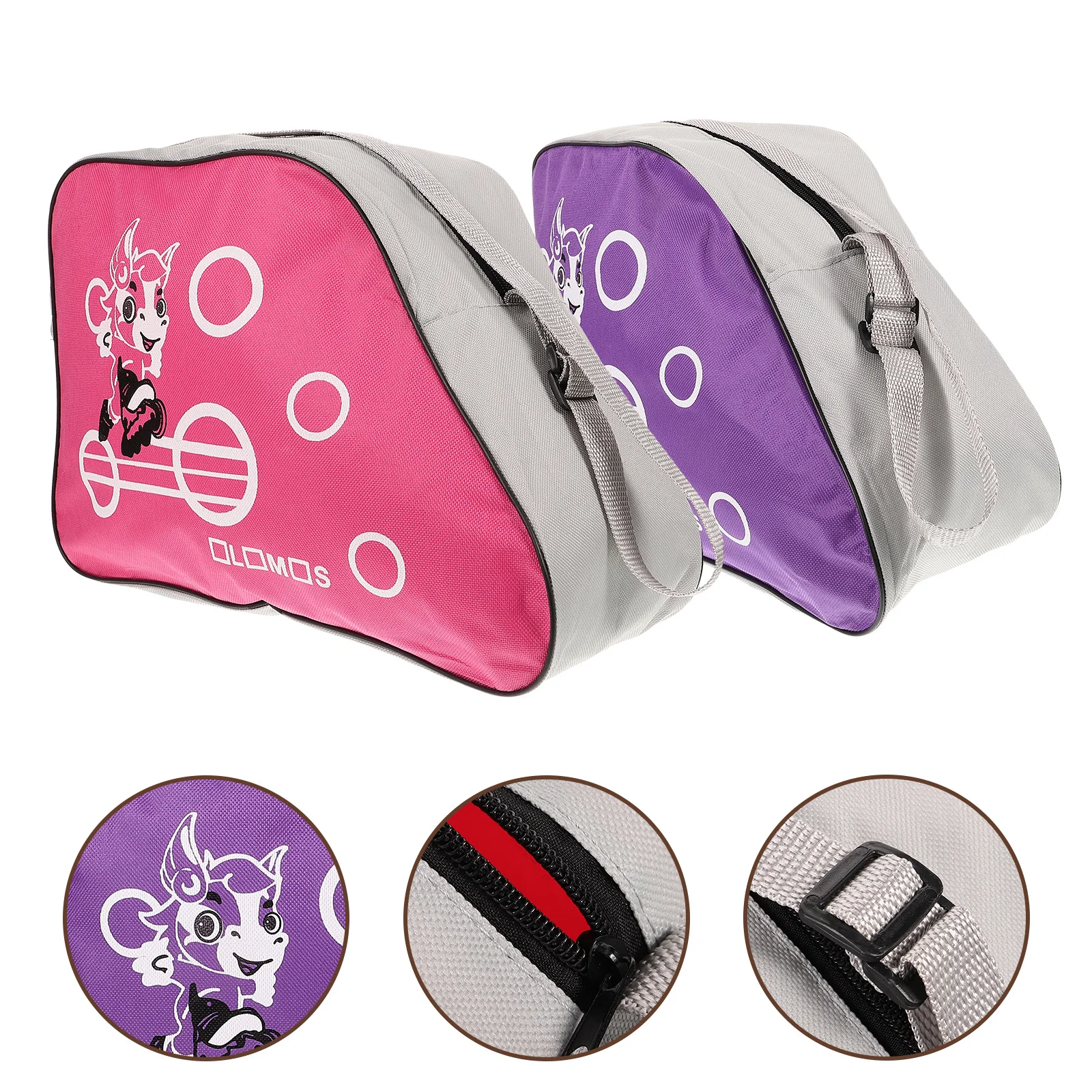 2Pcs Roller Skates Bag Heavy Duty Oxford Material Large Capacity Skating Shoe Container with Zipper Roller Carrier Travel
