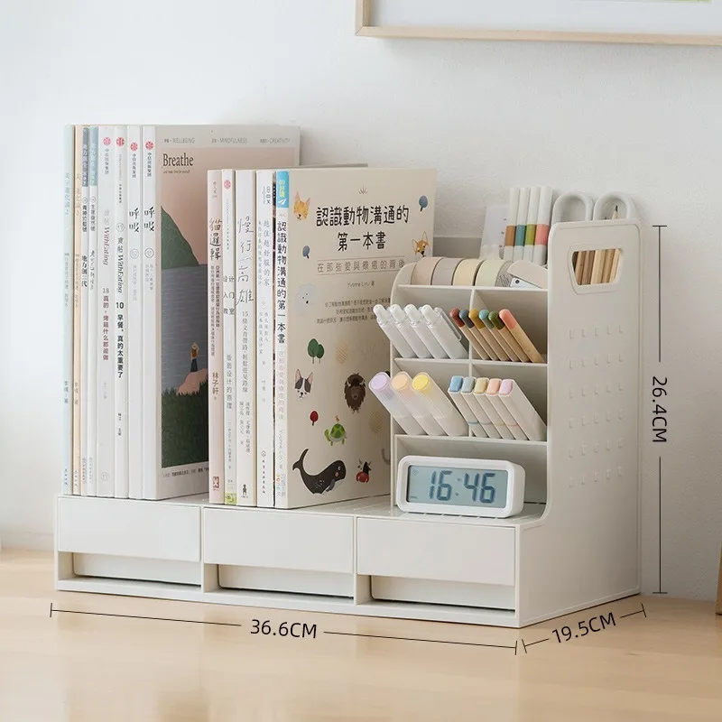 2026-new-slanted-pen-holder-and-book-organizer-storage-box-multi-functional-student-desktop-bookend-desk-organizers