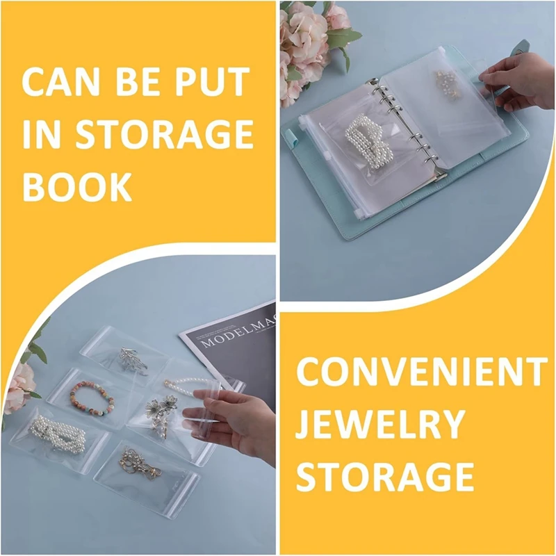 80 Pcs Jewelry Bags PVC Plastic Packing Storage Pouch Self Seal Jewelry Pouch Zipper Bag Anti Oxidizing Lock Pouches