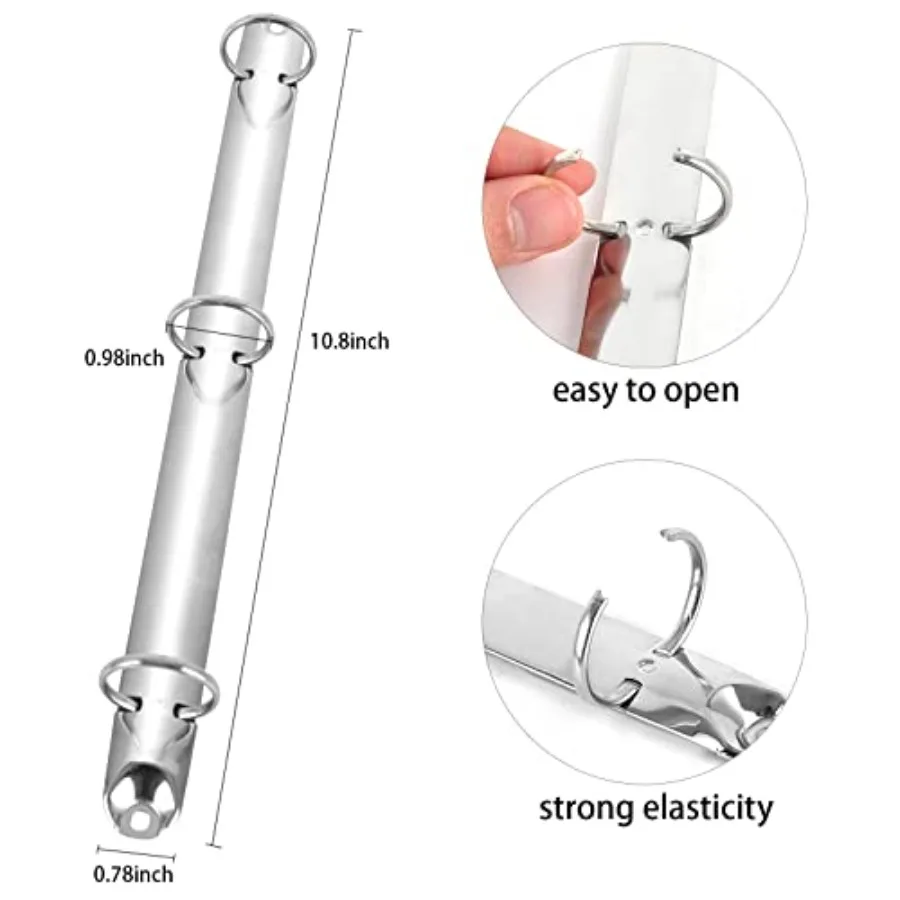 2 Pieces Letter Size Ring Binder Mechanism Replacement Kit 3Ring Metal Binder Mechanisms Loose Leaf Binding Spines Combs for Bi