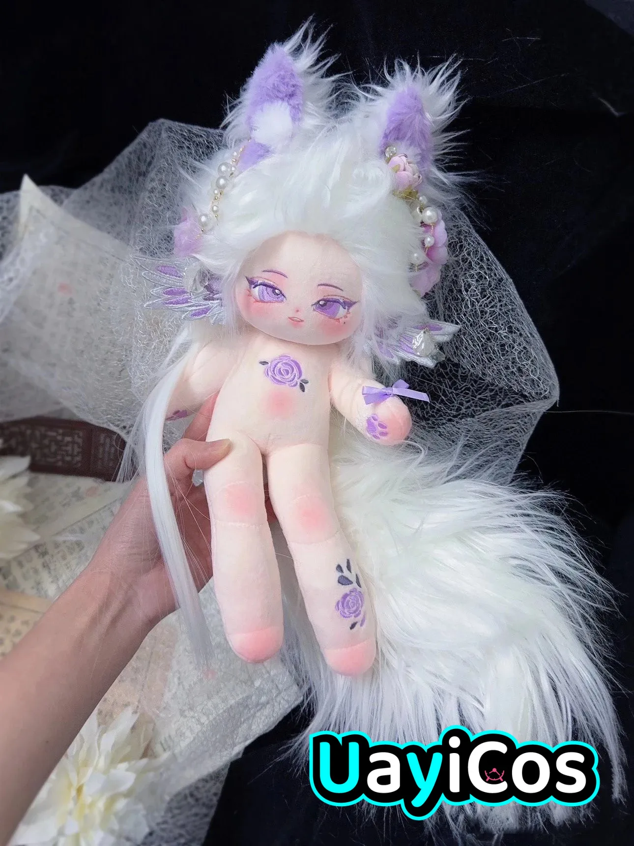 

Anime Purple Rose Princess chu xian sp Ear No attributes Monster Stuffed 30cm Long legs Plushies Plush Cotton Doll Body Toy Kid