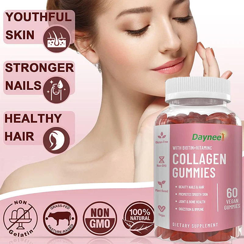 1 Bottle Complex Vitamin Collagen Gummy Promotes Skin Smoothness Increases Bone Density Replenishes Lost Collagen