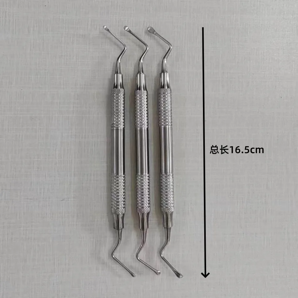 Double-Ended Dental Spoon Curette Excavator with Serrated Edge Dental Scraper Cleaner for Oral Care