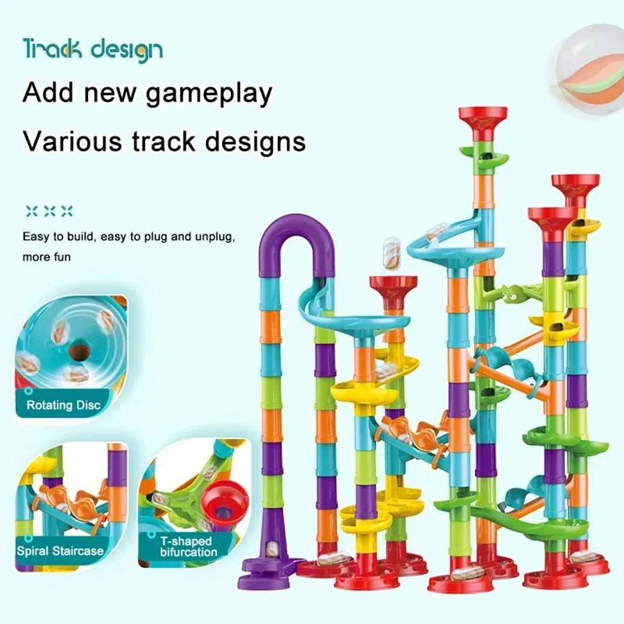 Marble Run Building Set - 3D Maze Design with Multi-Configuration for Spatial Skills