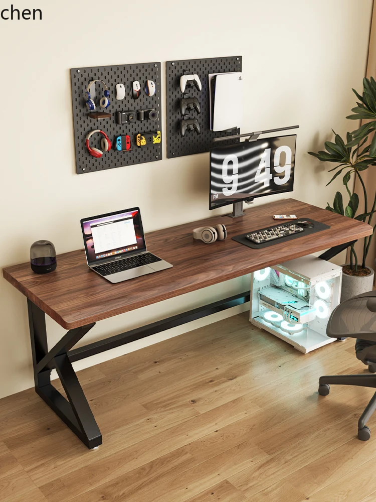 

YXY Ash Wood Solid Wood Desktop Computer Desk Living Room Large Desk Log Workbench