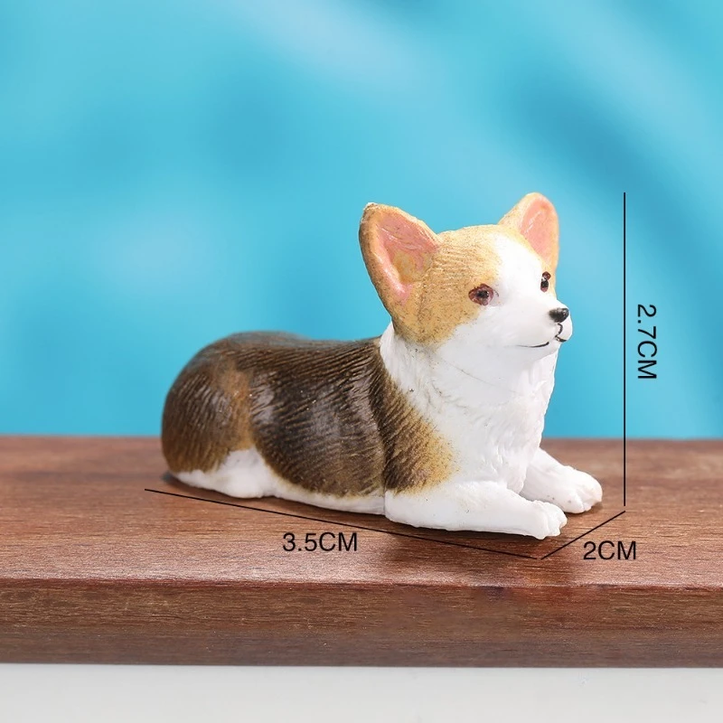 Animated Miniature Corgi Aquascape Decor Seated Pose Adorable Aquatic Ornament Collectible Figurines PVC Cartoon Dog Decoration