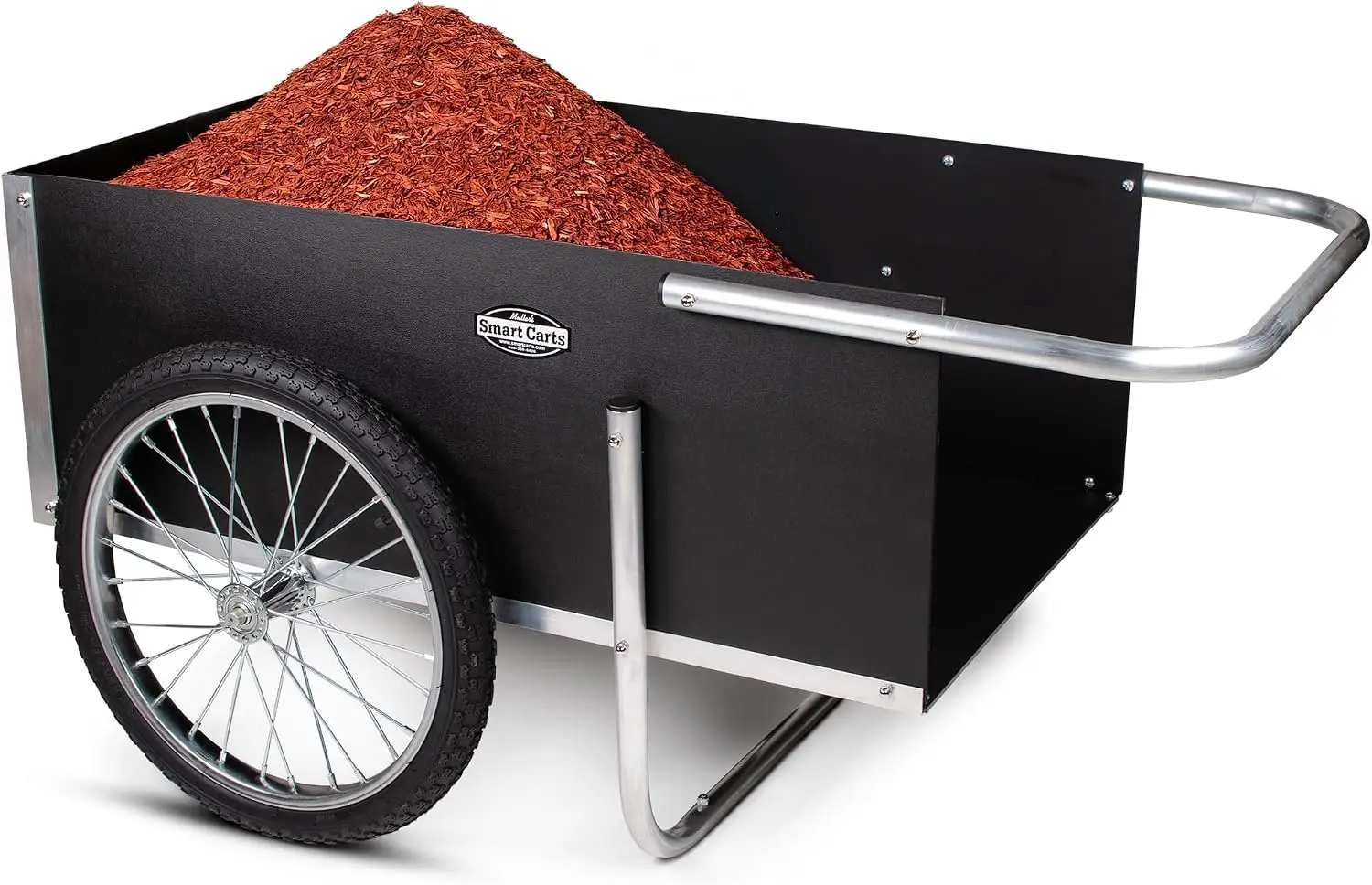 Gardener Cart, 7 CF Capacity, Large 20-Inch Wheels for Effortless Maneuvering, Rustproof Aluminum Frame That Is Strong and Lightweight