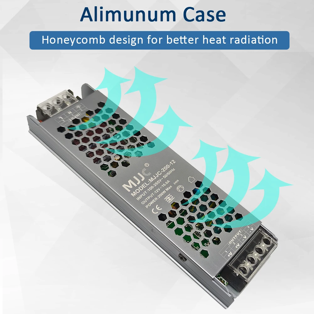 Mjjc Verlichtingstransformatoren Ac 220V Tot 24 V 12V Dc Voeding 60W 100W 200W 300W 400W 12 24 Volt Driver Voor Led Strip Licht