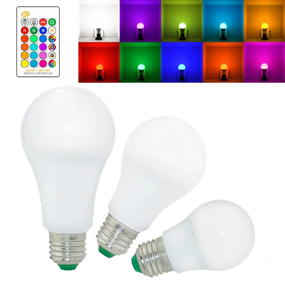 

Dimmable LED Bulbs 5W 10W 15W Lamp Party E27 Energy-saving RGB Lighting Light Replace Halogen Lamp Home Decor For Living Room