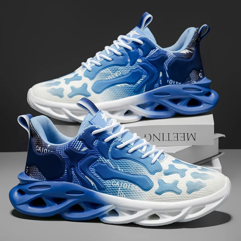 

Новая модная уличная мужская спортивная обувь. Универсальные износостойкие и амортизирующие кроссовки. Повседневная парковая прогулочная обувь.