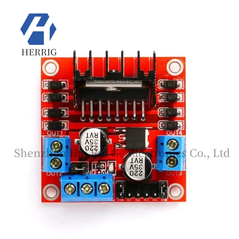 [Jixin Electronics] وحدة لوحة محرك المحرك L298N للمحركات السائر والمركبات الذكية والروبوتات