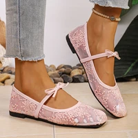 Chaussures pour femmes tendance, best-seller, confortables, grandes tailles, printemps/été, élégantes, bout carré, sexy, ballerines en maille 6