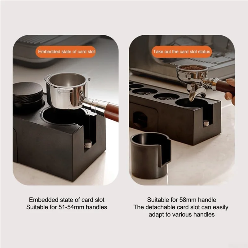 【Flash-Deal!】Coffee Tamper Station,Espresso Stuffing Station For 51-58Mm Coffee Tamper Table With Knock Box For Kitchen,Restaura