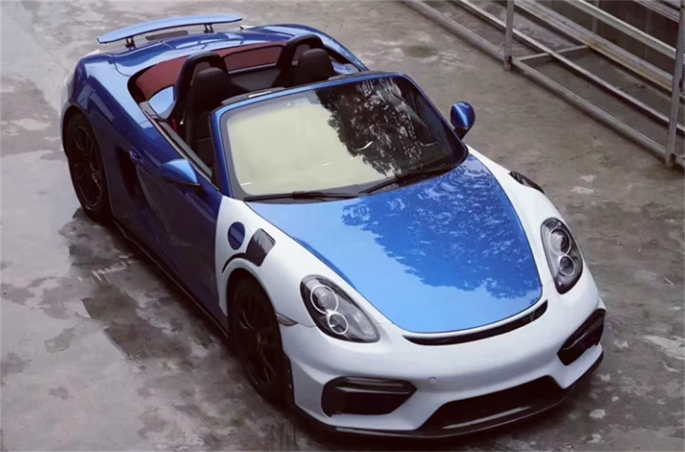 

Используется для Porsche 981 Cayman Boxster Upgrade GT Style Передний бампер, боковые юбки, брызговики, комплект кузова с диффузором заднего бампера