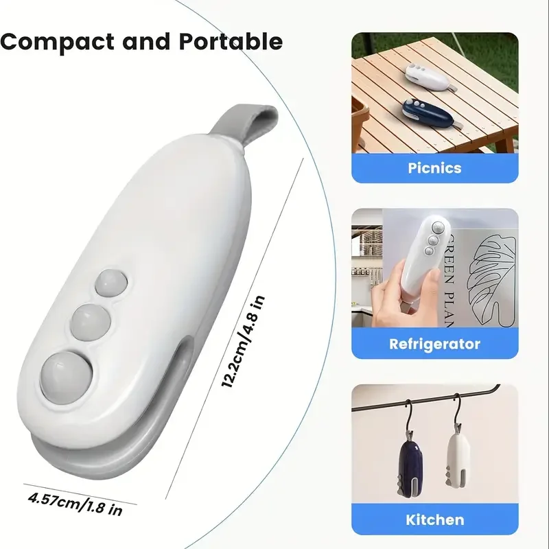 Перезаряжаемый мини-запаювач пищевых пакетов 2 в 1, машина для термосварки и резки, компактный пластиковый упаковщик для закусок для чипсов, гаек