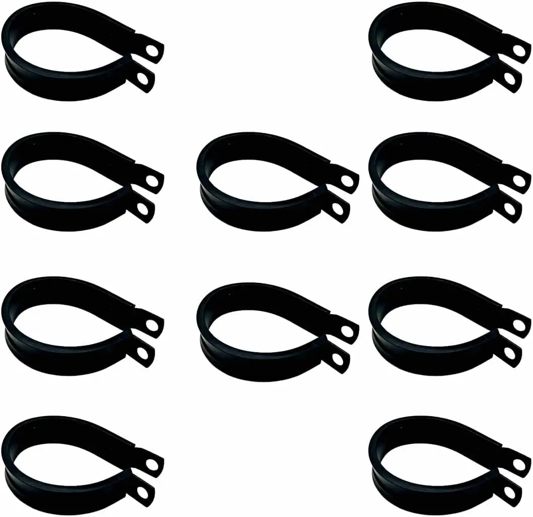 2 Inch Iron Cable Clamp Rubber Pad Insulation Clamp for Installation of Pipeline Wires 10 Pack