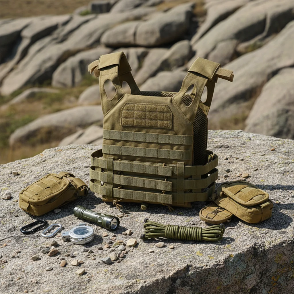 Unisex Oxford Tactical Vest Molle Detachable Bags Breathable Anti-Stab Multi-Function Solid Color No Closure Full Set Shooting