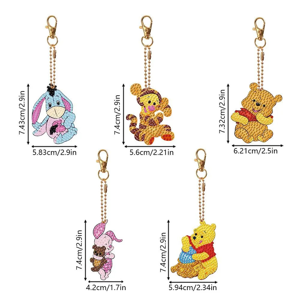 

5pcs Diy New Diamond Painting Acrylic Keychain Bright Diamond Children's Diamond Backpack Pendant