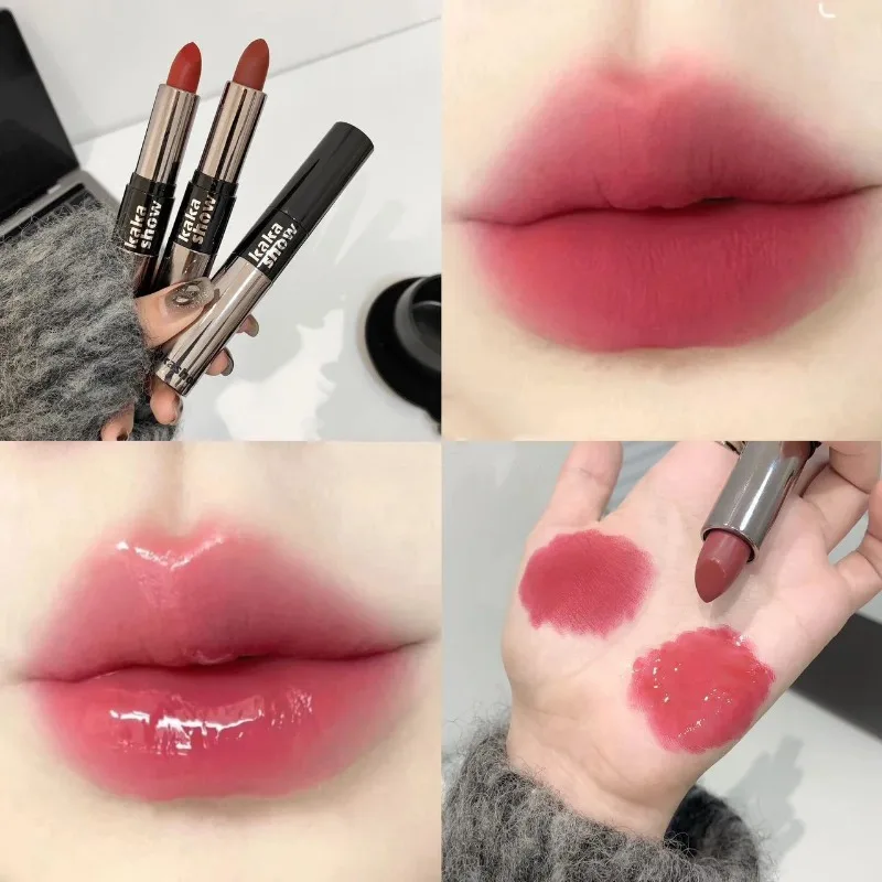 Rouge à Lèvres à Double Tête avec Miroir, Anti-Adhésif, Tasse, Cannelle, Lait, Jules, Brcorporelle, Liquide Imperméable, Teinte, Maquillage Coréen, Cosmétiques, 256