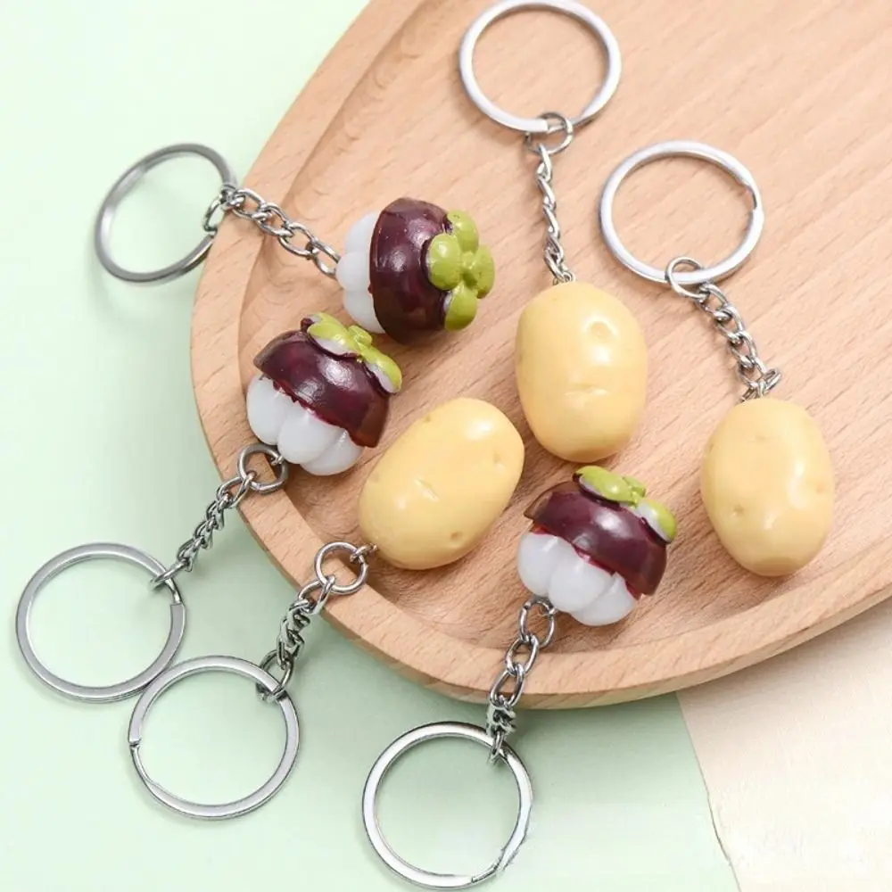 

Simulation Simulation Potato Keychain Potato Kawaii Mangosteen Model Pendant Cartoon Resin Food Keychain Backpack Decor