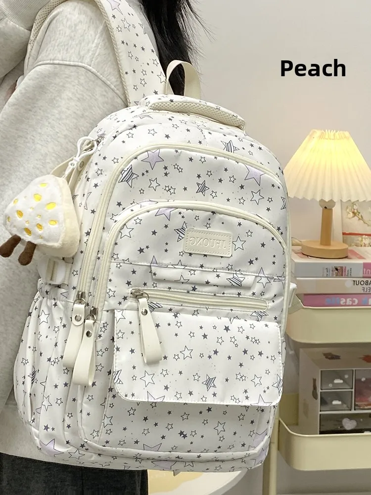 

Sweet College Sle Large Capaci Lightweight Bapa for Girls High School Students Double oulder Bag Fem Aesthetic S...