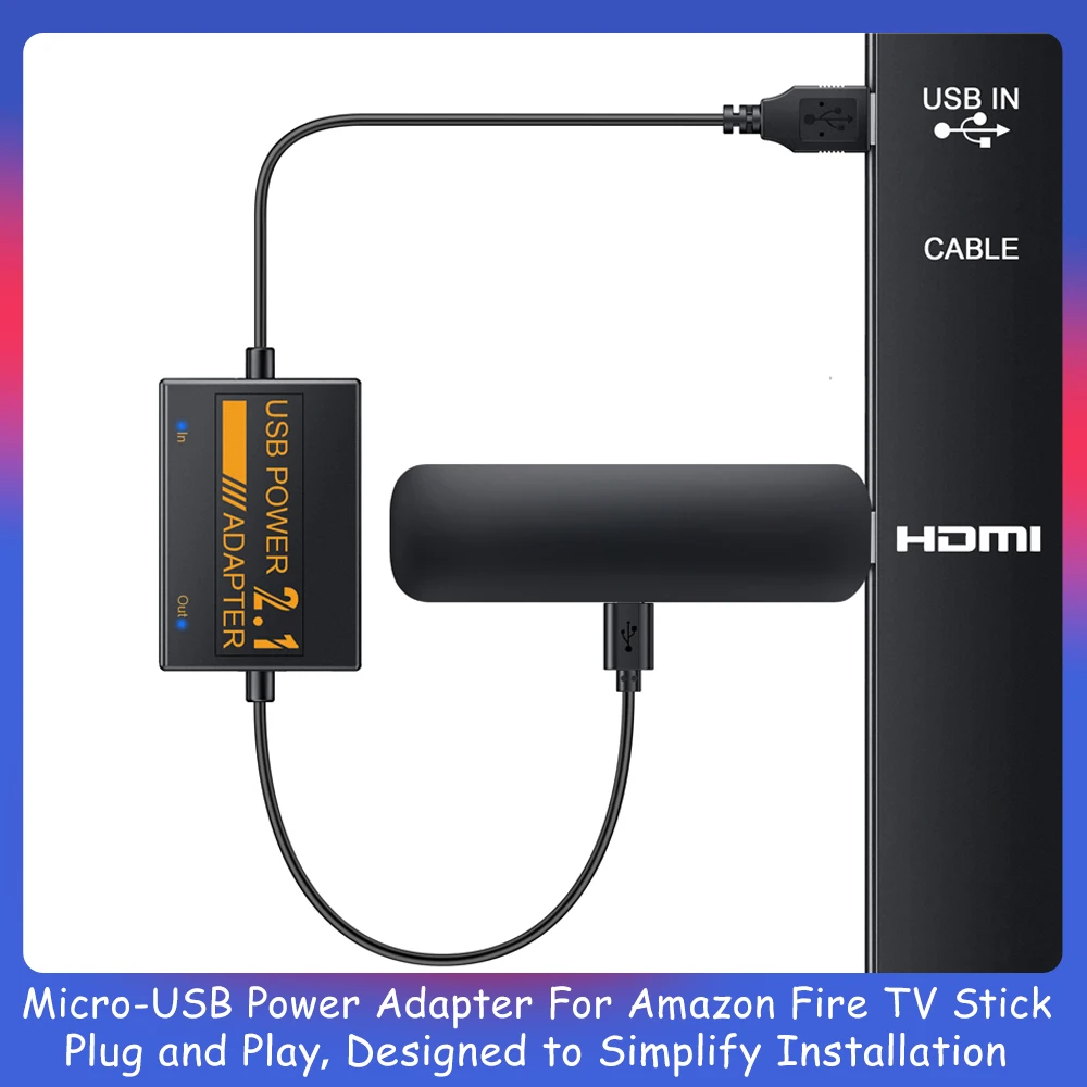 2025 New Power Adapter For Amazon Fire TV Sticks Micro-USB Firestick Adapter 1800mAh Battery Stabilized Supply Plug and Play