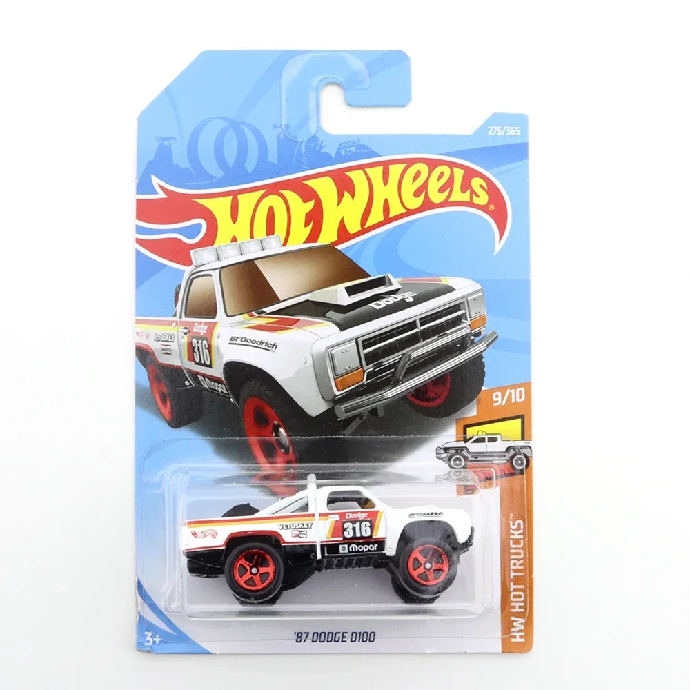 2021-168 Original Hot Wheels Mini Alloy Coupe 87 DODGE D100 1/64 Metal Diecast Model Car Kids Toys Gift