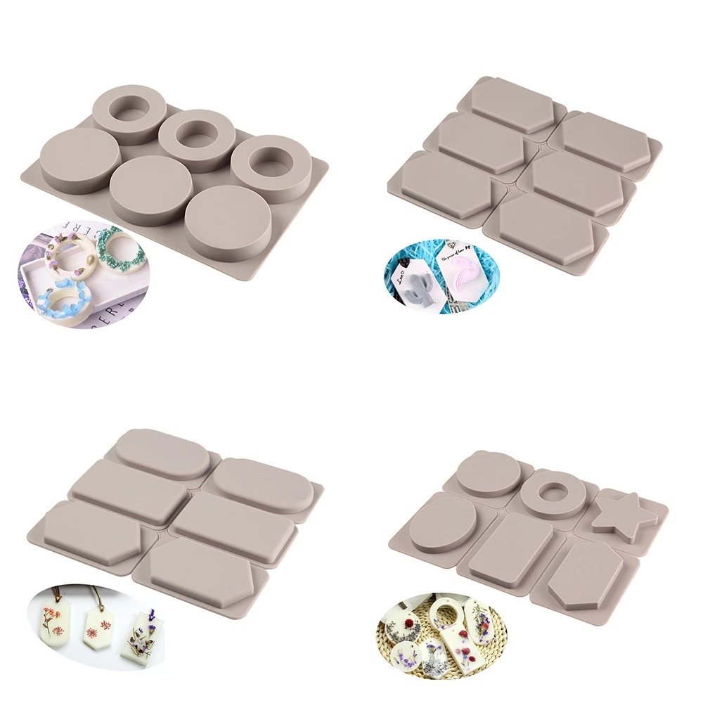 DIY Silicone Clay Aromatherapy Tablets Molds Hanging Ornaments Wax Molds Flower Soap Mold Craft Accessories Soap Mold m594