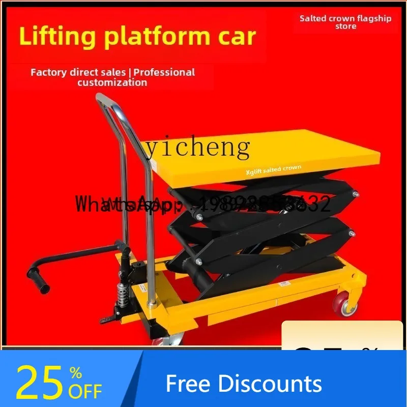 Truk platform angkat hidrolik manual A1, angkat elektrik mobile, angkat kecil, troli sederhana