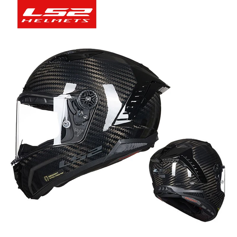 LS2 THUNDER Full Face Motorcycle Helmet ls2 ff805 carbon fiber helmets  Racing car cascos para moto THUNDER CARBON double D ring