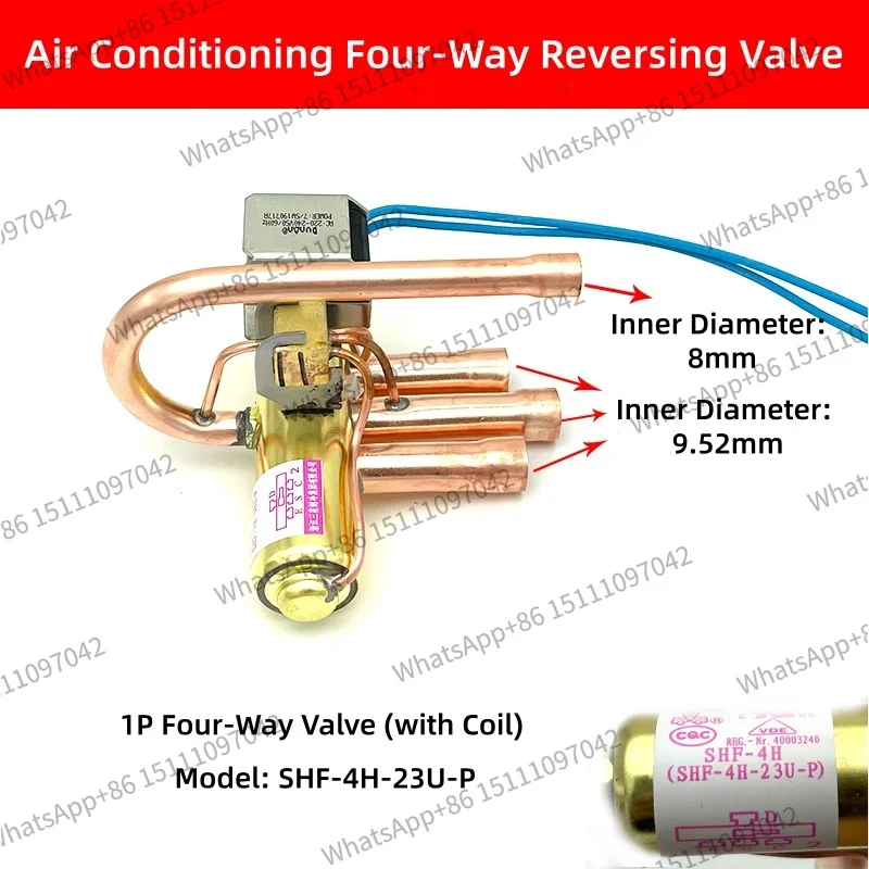 Four-Way Reversing Valve 1P 1.5P-2P 3P Air Conditioner Air-Source Heat Pump Air Conditioning Four-Way Valve Accessories Coil