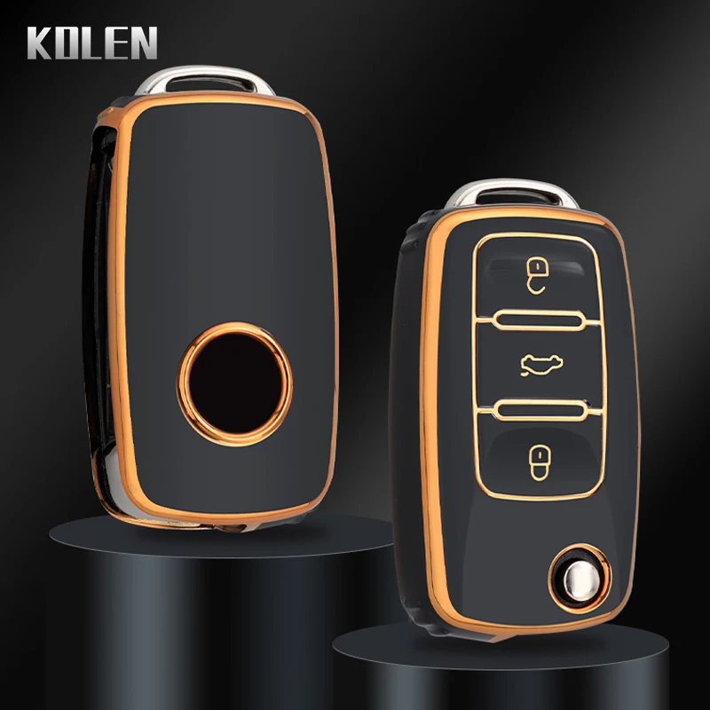 Funda de TPU para llave de coche, carcasa para Volkswagen VW Polo Golf Passat Tiguan Beetle Caddy T5 Up Eos Skoda Octavia Seat Leon Altea