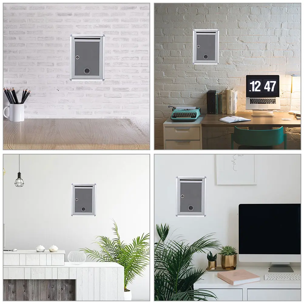 2Pcs Suggestion Boxes Metal Letter Box Lockable Wall Mounted Mailbox Voting Ballot Box for Fundraising Donation Collection