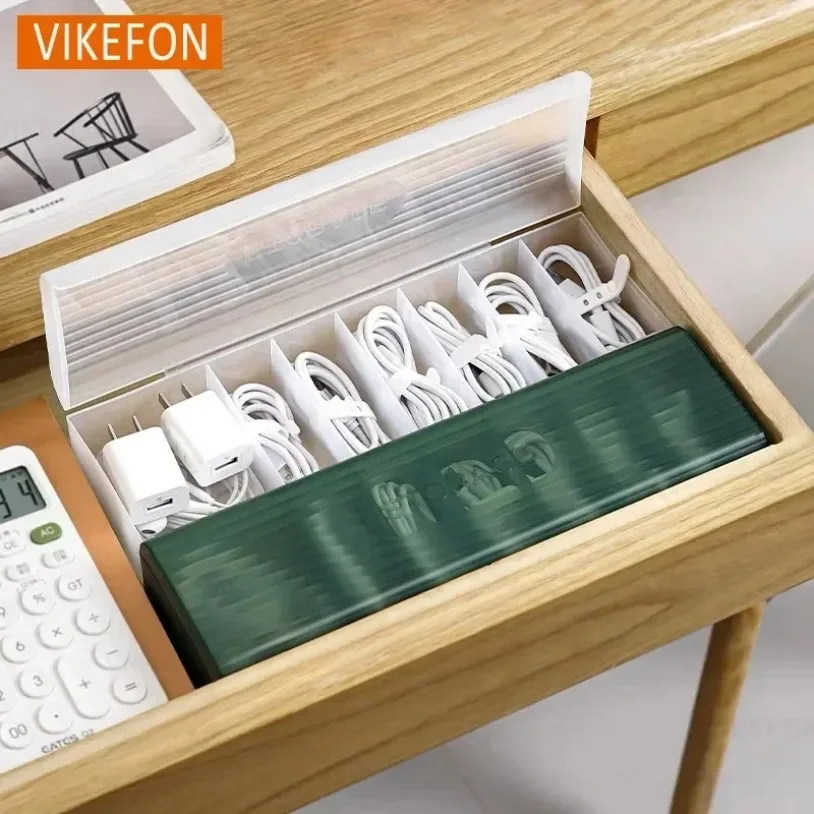 

1 шт., упаковочная коробка с несколькими сетками, прозрачная коробка для хранения, органайзер для хранения кабелей для передачи данных для проводов, коробки для зарядных кабелей для наушников